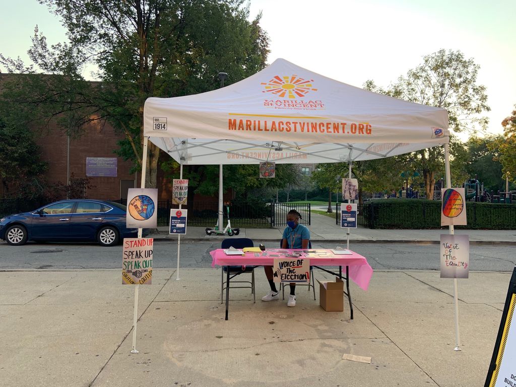 MSVChicago's tweet image. Voter registration is taking place at Marillac Social Center today! #ChicaGOVOTE 

Early voting started yesterday and will run through Election Day on November 3rd. 

Make sure your voice is heard! Register and vote today! ☑️