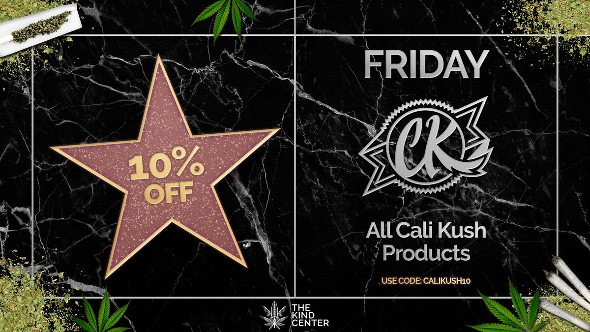 kindcenter420's tweet photo. Have fun with flower today by taking 10% off all Cali Kush products at The Kind Center.

https://t.co/2VTCSui2Jn

#CannabisDeals #CannabisCommunity #WeedDeals #WeedSpecials #TheKindCenter https://t.co/eyYdsQ0x79