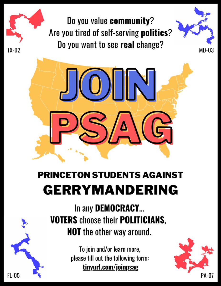 If you're a <a href="/Princeton/">Princeton University</a> Student interested in fighting gerrymandering, check out a new club, Princeton Students Against Gerrymandering <a href="/psagclub/">Princeton Students Against Gerrymandering</a>!