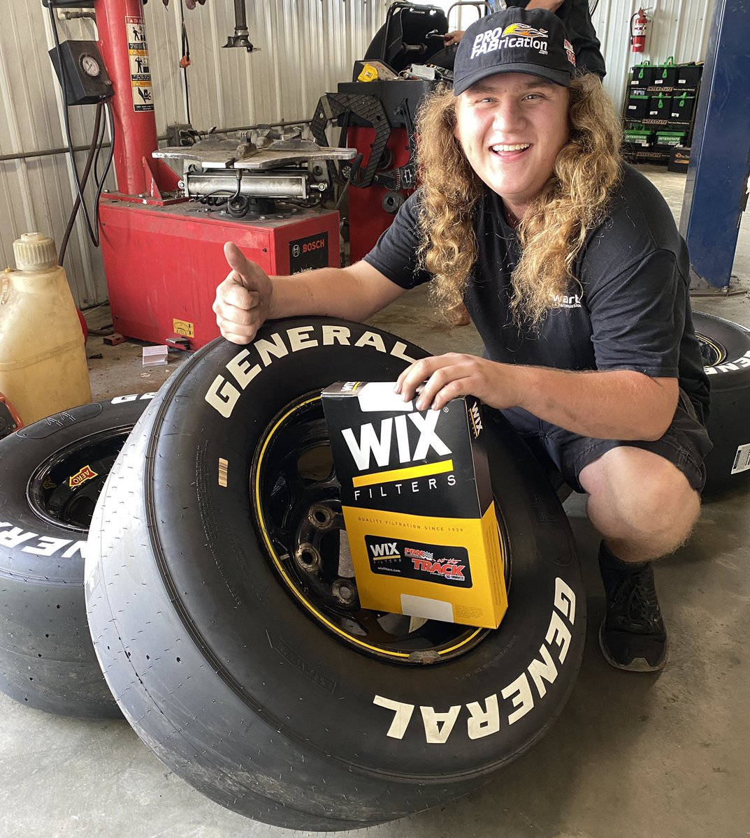 PRNAtTheTrack's tweet photo. Salem, IN #TeamWIX @WIXFilters @BadenStewart getting a set of @GeneralTire mounted for an undisclosed @ARCA_Racing test ... https://t.co/lGL7WBpgpz