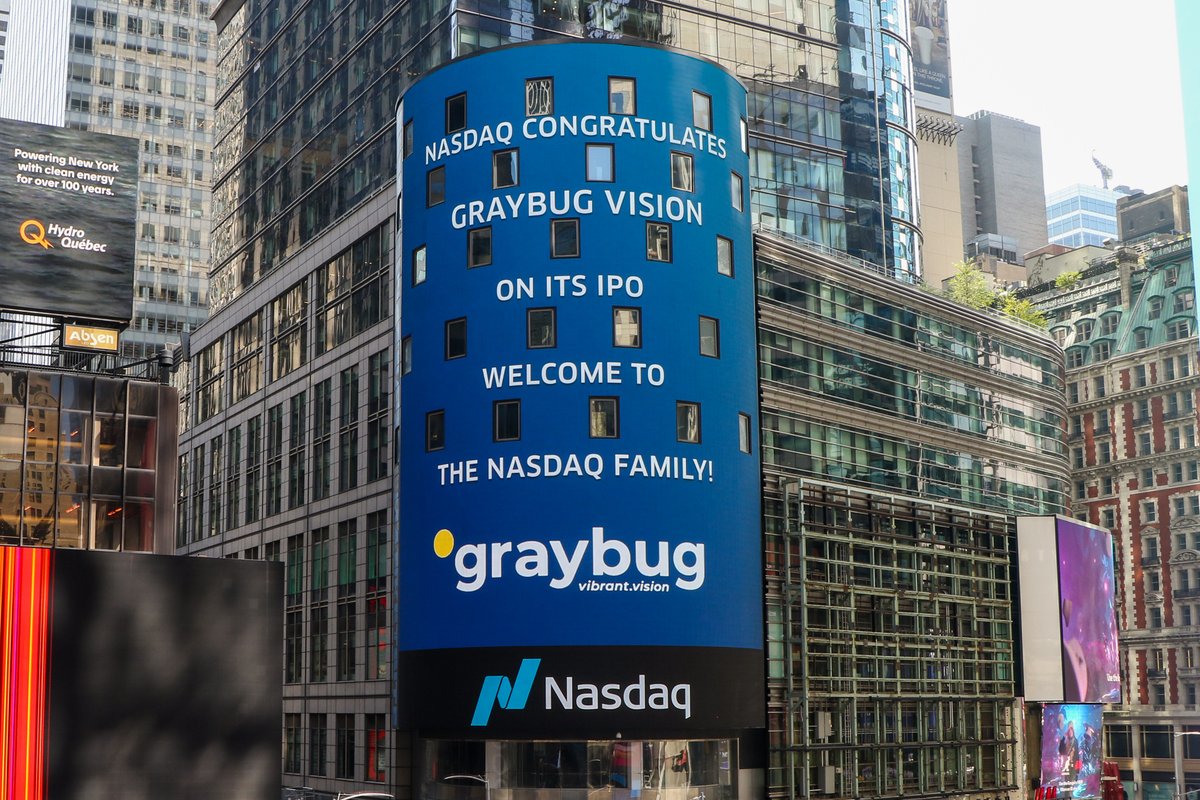 Please join us in welcoming Graybug Vision, Inc. to the <a href="/Nasdaq/">Nasdaq</a> family! 👏

#NasdaqListed $GRAY