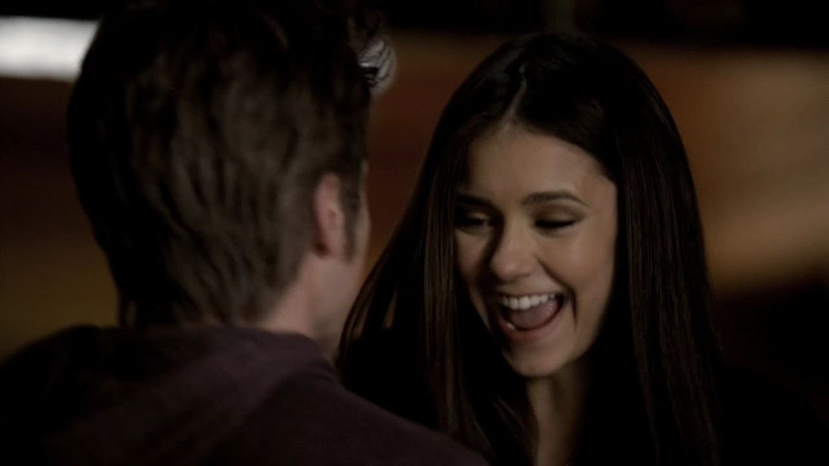 the way she pranked him and said that he couldn’t be invited in the house and stefan growling his typical growl afterwards, i loved how goofy they were and i will never forget the noise elena makes when he picks her up she was just so HAPPY, they were so healthy, a big flex