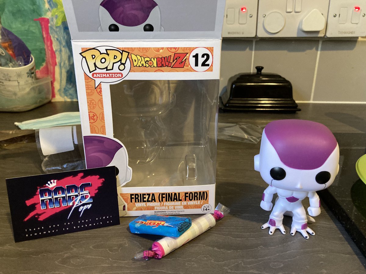 OfficePainter's tweet image. Awesome, got home and Frieza from @Rare_Pops was waiting for us! Thanks big man! #FunkoPop #DragonBall