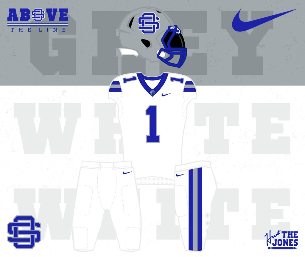 OceanSpringsFB's tweet photo. UNI ALERT.
#OSFootball #FridayFit back on the road with another new combo.
Traditional up top, but the rest is all ๐ฅถ
Letโs mix it up.
#BeatHancock
Grey | White | White
#AboveTheLine #OStheBEST https://t.co/RnAMPEaqMS