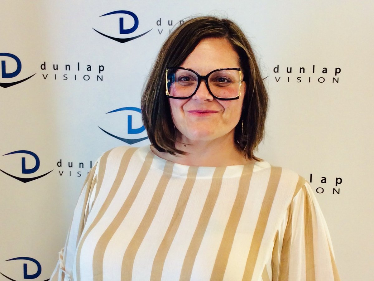 We LOVE our patients! Here is one of our fun &amp; sassy patients, Jessica, rocking her new Gucci glasses! You can FEEL her confidence! Share your favorite Dunlap Vison glasses with us! 😎 Where do you wear your Gucci's?