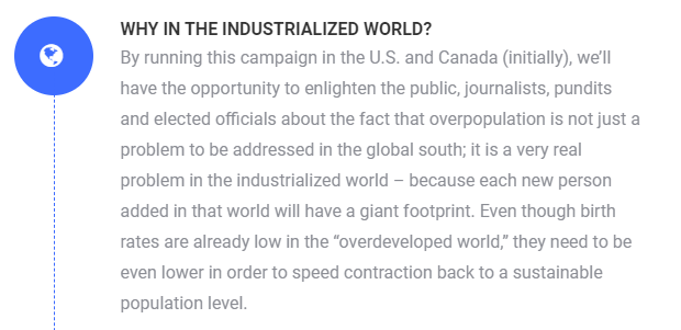 Lol. "overpopulation is not just a problem to be addressed in the global south"