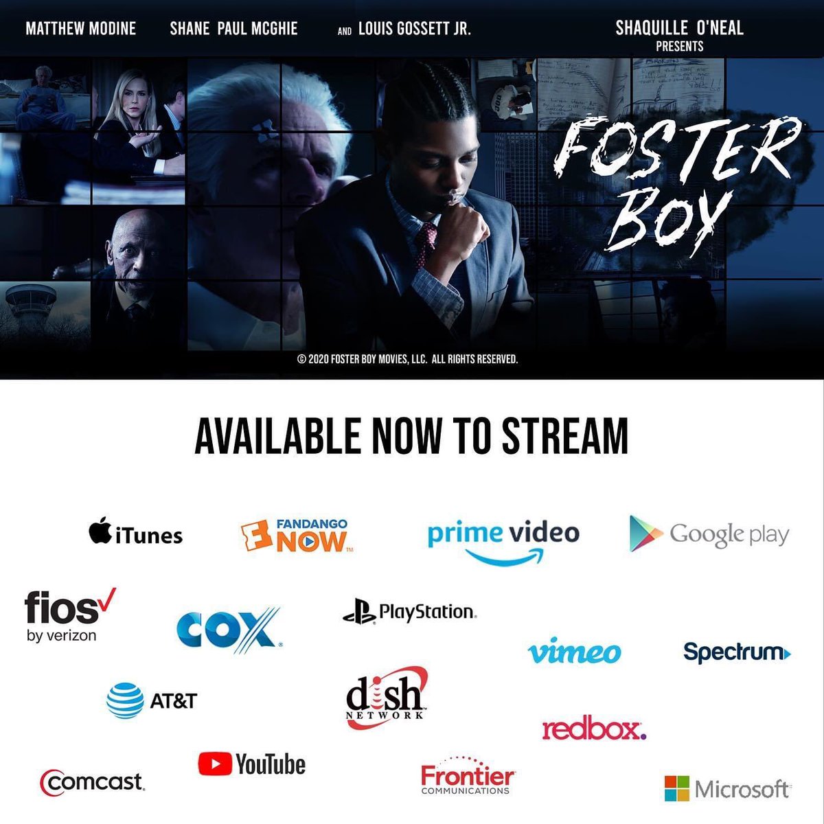 My latest cinematography for the feature film “Foster Boy” dropped today and streaming/VOD everywhere. Stars :Matthew Modine, Louis Gossett Jr.,Shane Paul McGhie, Julie Benz et al. Check it out