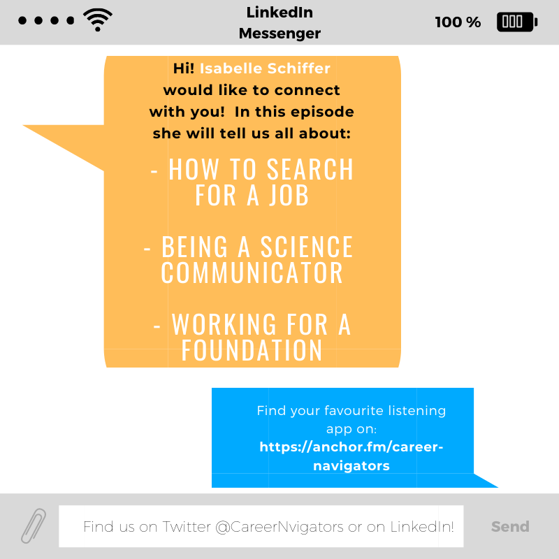 CareerNvigators's tweet photo. Listen to the interview with @isa_schiffer , who used LinkedIn to become a Science Communicator at the Forever Healthy Foundation! Find your favourite listening platform on https://t.co/k2WgpNnORC #AcademicChatter #PhDlife #Podcast #Career https://t.co/haD0zWvVb6