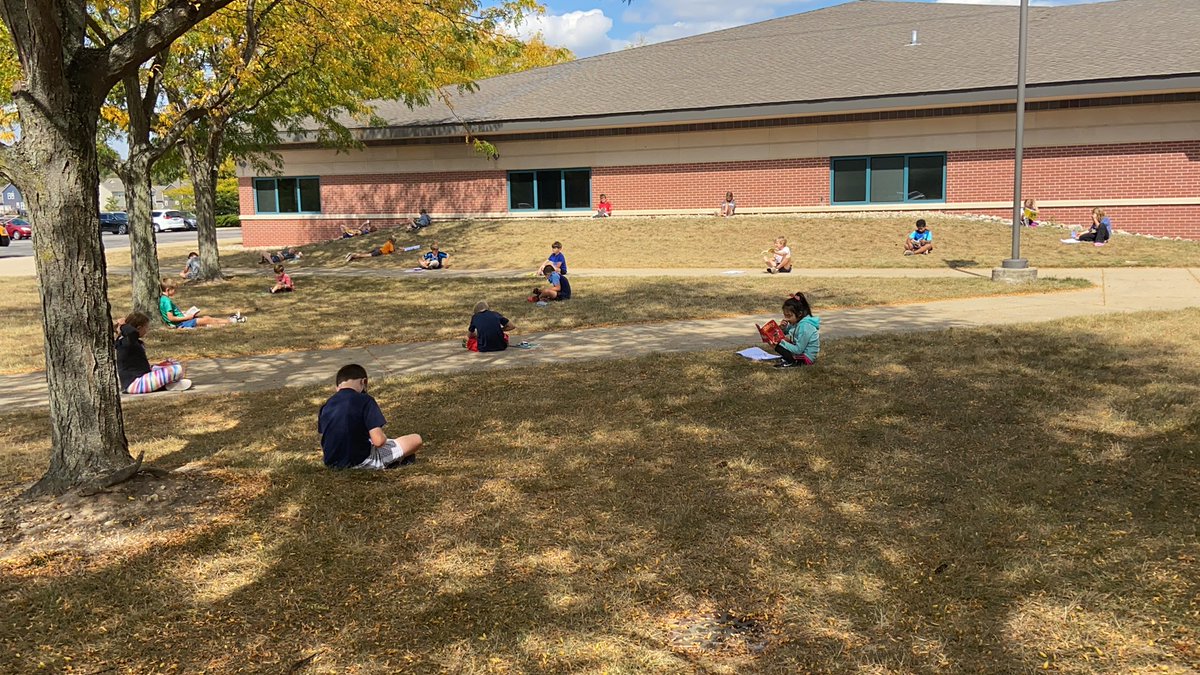 Reading our novels outside on this beautiful day 😎<a href="/JillSmith1967/">Jill Smith</a> <a href="/mrchardreid/">Mr. Reid</a> <a href="/PrairieTracePTO/">Prairie Trace Elementary School PTO</a> <a href="/PrairieTrace1/">Prairie Trace</a>