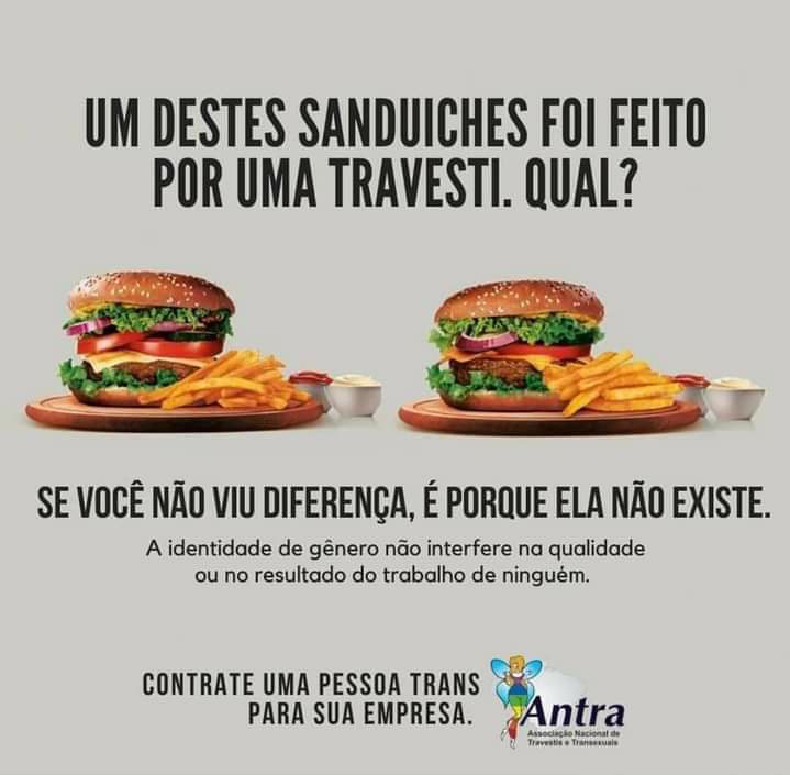 Identidade de gênero não interfere em nada a qualidade do serviço. 

Contratem pessoas trans e travestis!

Via <a href="/AntraBrasil/">ANTRA Brasil</a>
