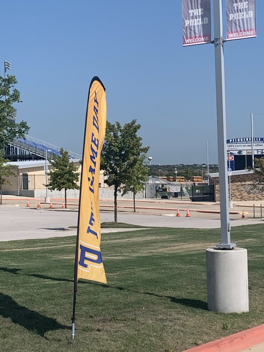 Flags are up means it’s GAME DAY!! Looking forward to seeing <a href="/PF_HighFootball/">Pflugerville High School Football</a> take on <a href="/ConnallyFB/">Connally Football</a> tonight at The Pfield. <a href="/FlxAtx/">FLX ATX</a> <a href="/ThomasJonesAAS/">Thomas Jones</a> <a href="/pfisd/">Pflugerville ISD</a>