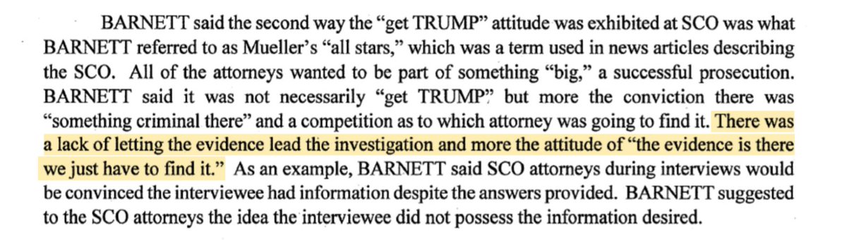 William Barnett, FBI agent on Mueller team, says Mueller's prosecutors were not guided by the evidence; interpreted info to fit their biases; chased repeated collusion dead ends; and used the probe to, in his words, "get Trump." Not a good look. Will it get reported?