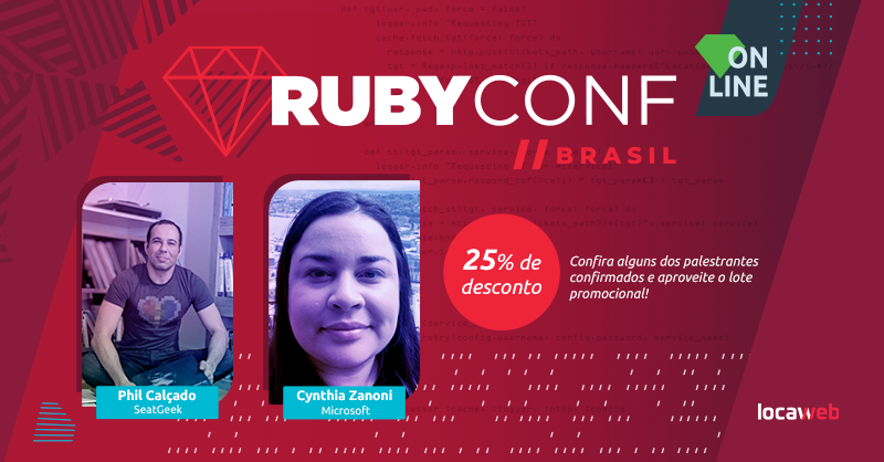 campuscodebr's tweet photo. Inscrições abertas para a edição online da RubyConf 2020, que vai rolar nos dias 16 e 17 de outubro.
E tem 25% de desconto pra quem se inscrever agora por este link: 
https://t.co/E3IjoB6ZBh https://t.co/h0Ia7Xp7EP
