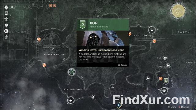 FTWin's tweet photo. #Xur has arrived in Destiny 2 and is located in the EDZ on Earth, at Winding Cove. Click here see to his inventory &amp; more, https://t.co/3gujKKYWx9 https://t.co/DDXdOonPxh