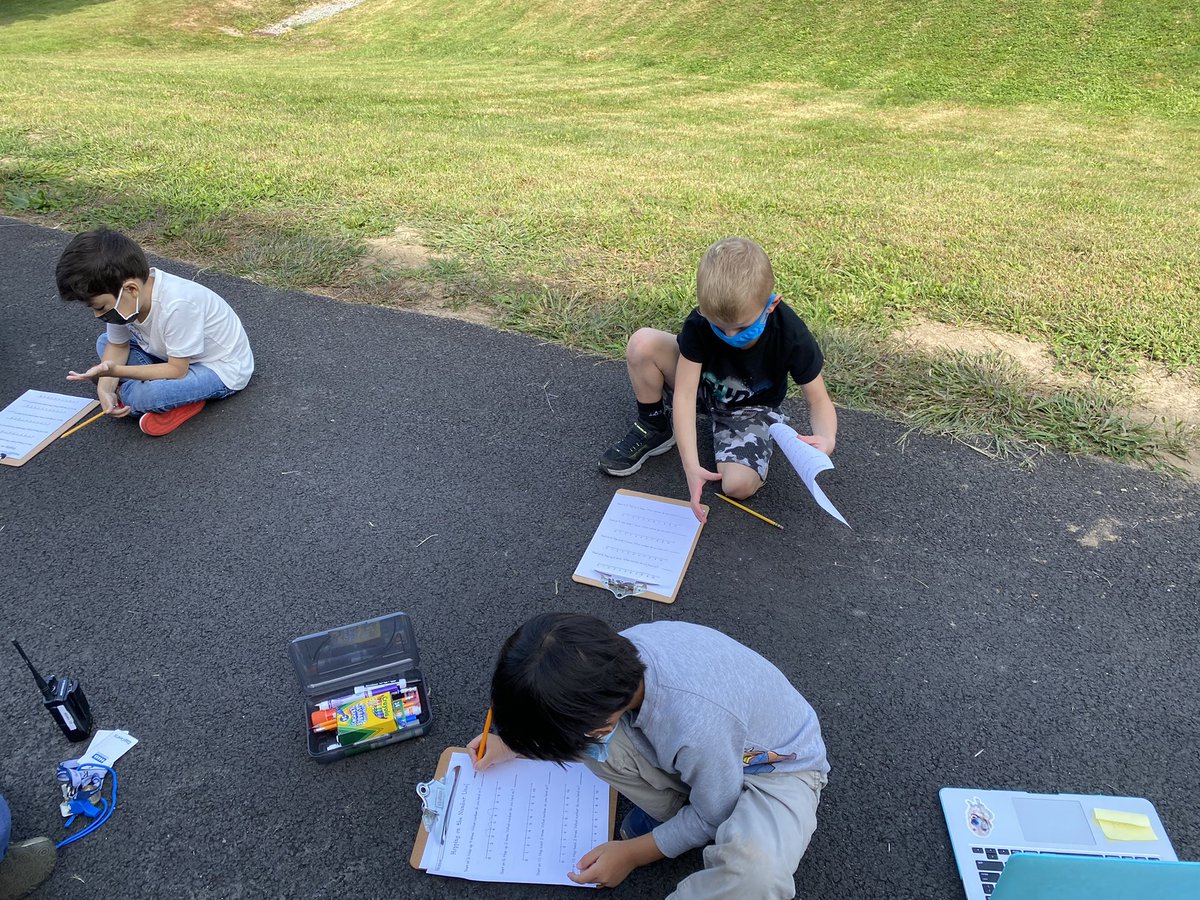 Math outside on this beautiful day! The virtual friends even joined us ☀️ #RandolphSchools <a href="/fernbrooknj/">Fernbrook Elementary</a>