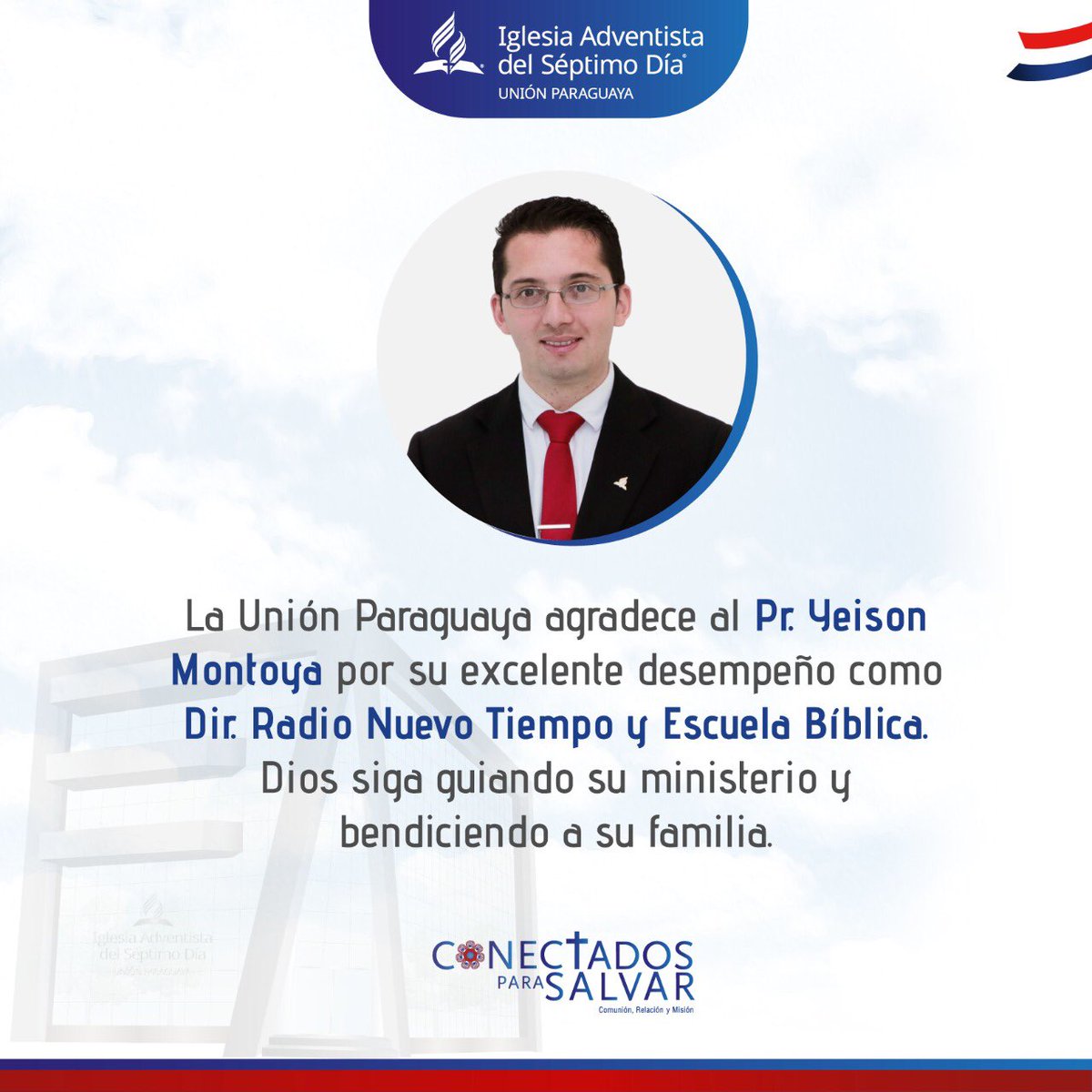 👉🏻Agradecemos al Pr <a href="/yeison07montoya/">Pr. Yeison Montoya</a> por su ministerio pastoral en Paraguay. 

“Id y predicad el evangelio a todo el mundo” 🌍 

Dios lo dirija siempre🙏🏻

Seguimos #ConectadosParaSalvar