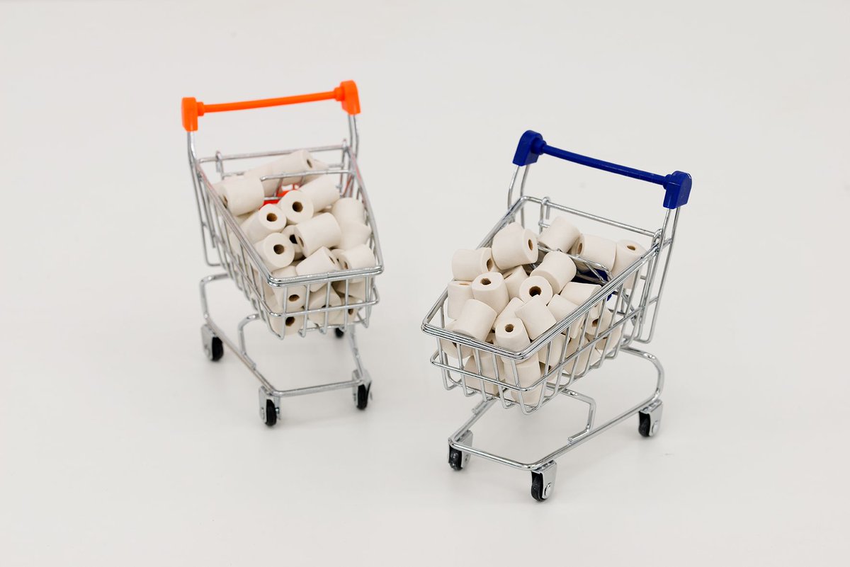ParadiseWrks's tweet photo. Today's Multiples is 'A Nation Of Shoppers' by @Richartpoorart.
These miniature shopping trolleys are stacked with hand-painted and sculpted porcelain toilet rolls. π§»π§»
Available to buy on our #Multiplesshop from 9 Oct as a part of #OPENONLINE2020 π
https://t.co/iacEhVn8MK https://t.co/sr5InBUXMf