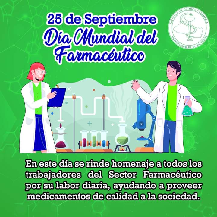 #DiaMundialdelFarmaceutico 
#FQF_Celebracion 
En este día, la Facultad de Química y Farmacia saluda al Profesional Farmacéutico en el Día Mundial del Farmacéutico. En esta ocasión la Federación Internacional Farmacéutica ha elegido el lema “Transformado la salud global”.