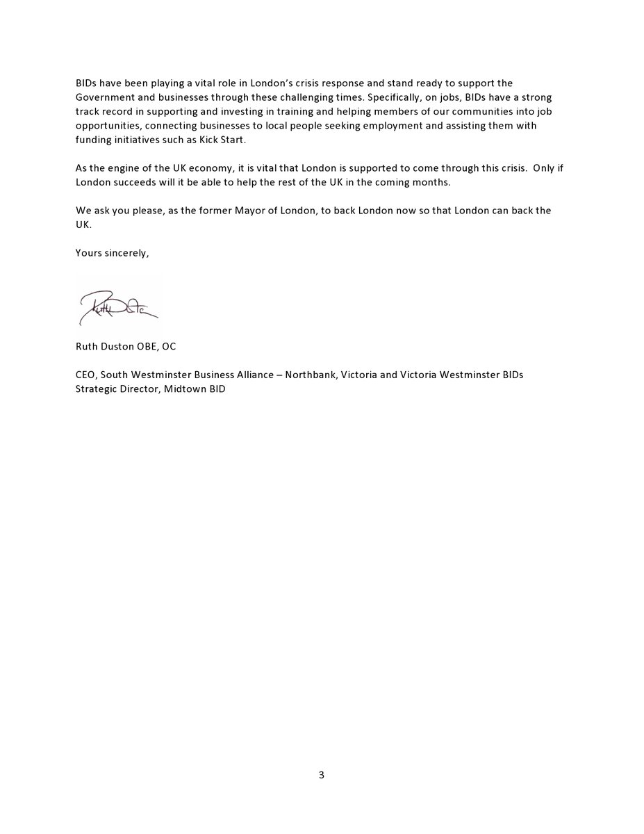 Ruth Duston OBE, OC (@ruthduston) on Twitter photo I have written to <a href="/BorisJohnson/">Boris Johnson</a> today to ask him to step-up the Govt’s support for #London this Winter as new #covid measures come into force. See our letter below ⬇️ 🧵1/ I have written to <a href="/BorisJohnson/">Boris Johnson</a> today to ask him to step-up the Govt’s support for #London this Winter as new #covid measures come into force. See our letter below ⬇️ 🧵1/