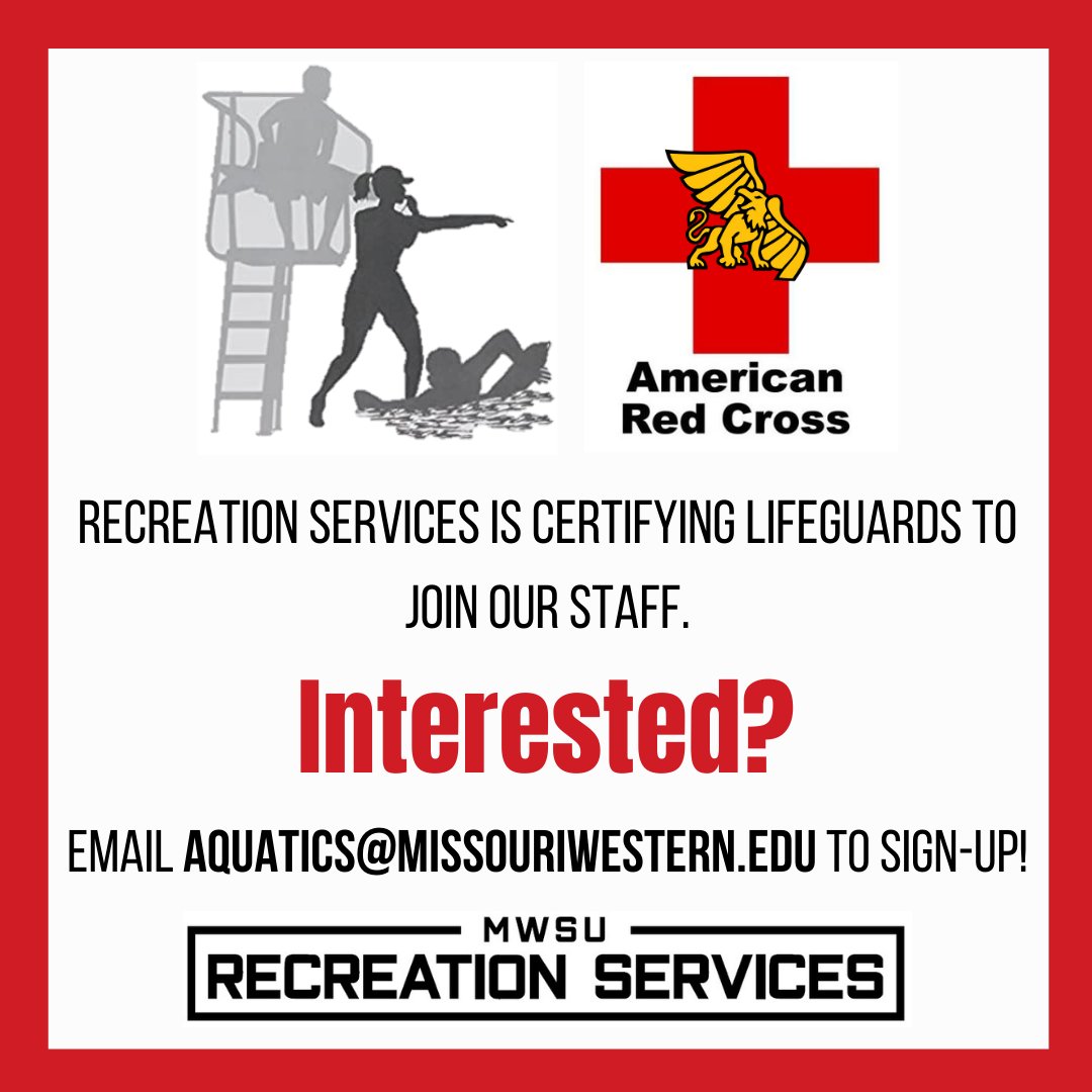 We want YOU to be a lifeguard at Thomas Eagleton Indoor Pool!  This is a part-time position, and you do not need to be a MWSU student to apply!  Training is provided!