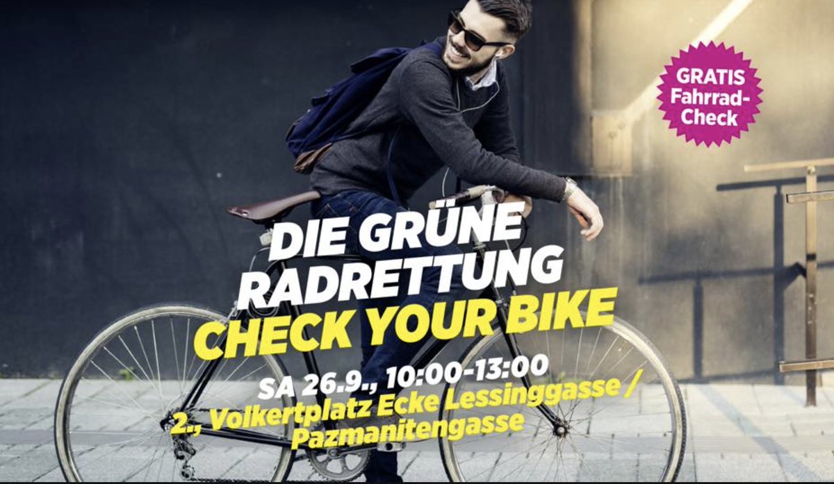 grueneleo's tweet photo. Morgen kommt die Grüne Radrettung auf den
➡️ Volkertplatz/Ecke Lessinggasse/Pazmanitengasse
➡️ 10h-13h
#checkyourbike https://t.co/n84PAMIFEr
