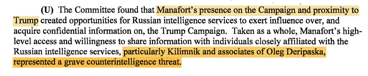 IMO FBI Agent Barnett just blew a major hole in Senate Intel report. Report said Manafort's role in Trump campaign was "a grave counterintelligence threat." Barnett says Manafort was investigated by an FBI counterintel squad. Does Senate Intel think they didn't do their job?