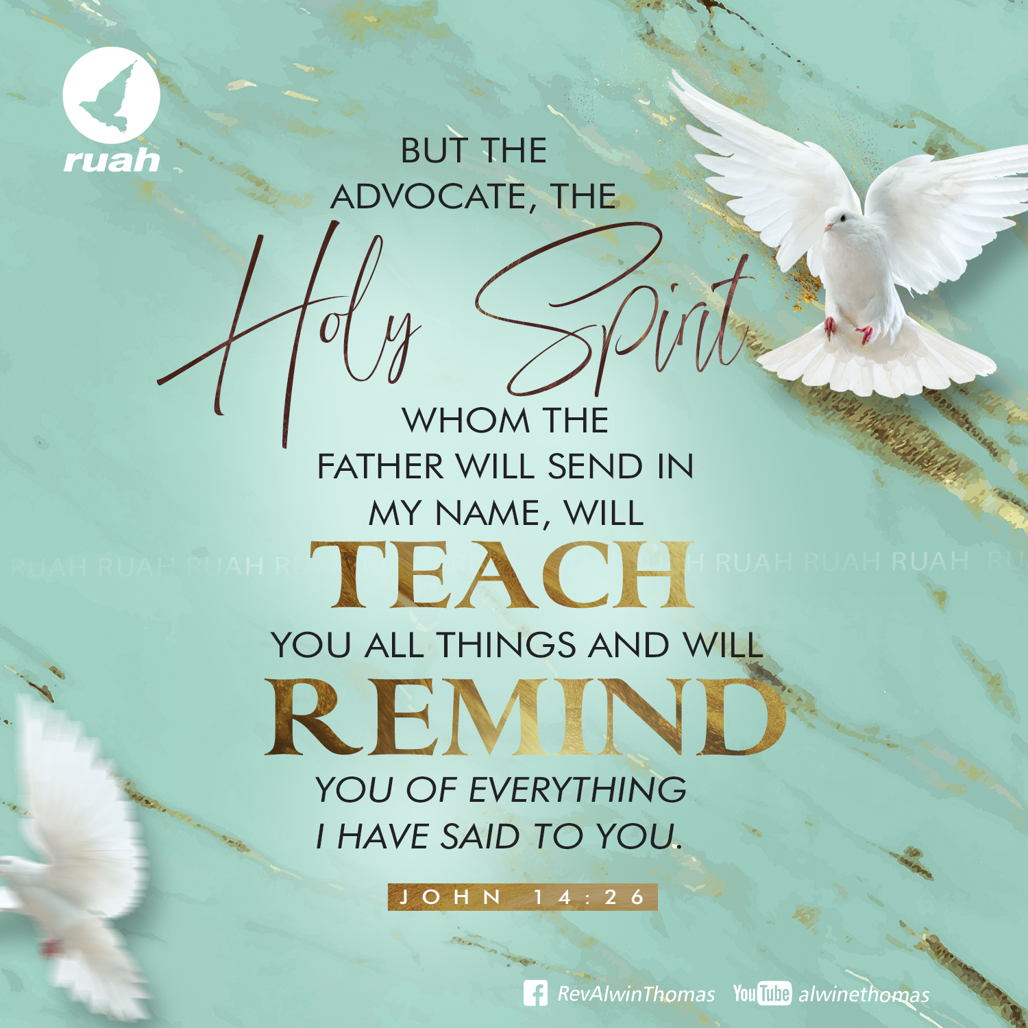 Alwin Thomas on X: &ldquo;But the Advocate, the Holy Spirit, whom the 