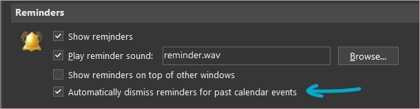 If you're using the Outlook app on your PC, do this right now:

File > Options > Advanced > Turn on "automatically dismiss reminders for past calendar events"

Thank me later
