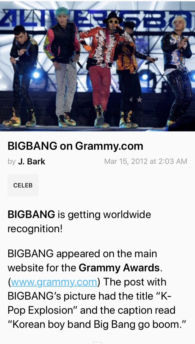 Some BIGBANG Worldwide recognition articles...Time Magazine, Forbes Magazine, FEATURED Twice on  http://Grammy.com  main page