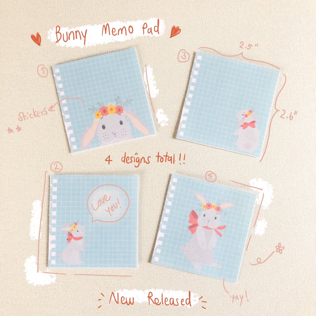 Inatinyroom's tweet photo. Just released these cuties. They’re sticker memo pads. 💕OMG! I love them!!! They are super cute and sweet. I can’t stop myself saying the word “cute” 😆 Remember, they are FREE worldwide shipping! ✈️ 

🏷 #bujostickers #stickers #stickynote #memopads #bunnylovers #rabbitlovers https://t.co/p5jnwj4tz7