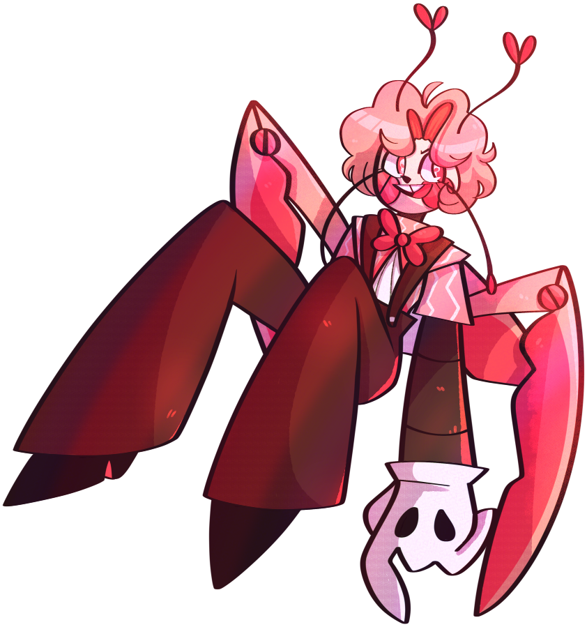 GAP TOOTH TRAIN GAP TOOTH TRAIN Here's Summer!!- Summer, tho Asmo calls them a lot of different names- gremlin...soul snatching gremlin...- Robotic Orchid / Spiny Flower Mantis- Nonbinary / Aromantic Asexual / Thinks Asmo is real neat- Probably likes Wally a lot