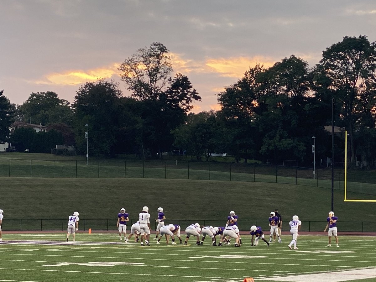 Upper Moreland High School football players scrimmaging tonight! So proud of our student athletes 💜💛