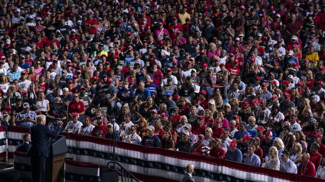11. you: young and old, sick & healthy and yet in 5 weeks Trump is going to host 15 rallies that'll look like THIS one in jacksonville & perhaps the super spreader event he is holding right now, here in Newport News. And these people are going to go home & some of them are going