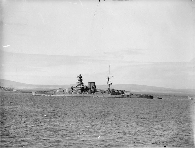 Instead, V/Adm Cunningham had decided to try once more with the big guns of his heavy ships, & the flagship HMS Barham, HMS Resolution & the cruisers HMAS Australia & HMS Devonshire once more sailed into range & opened fire.