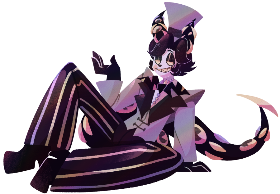 Cosmo!!!- Mignyan (Closed Species)- Circus ringleader- One of my handful of nonrobot ocs- Male / Pansexual / Will bite you unprompted, probably- feral