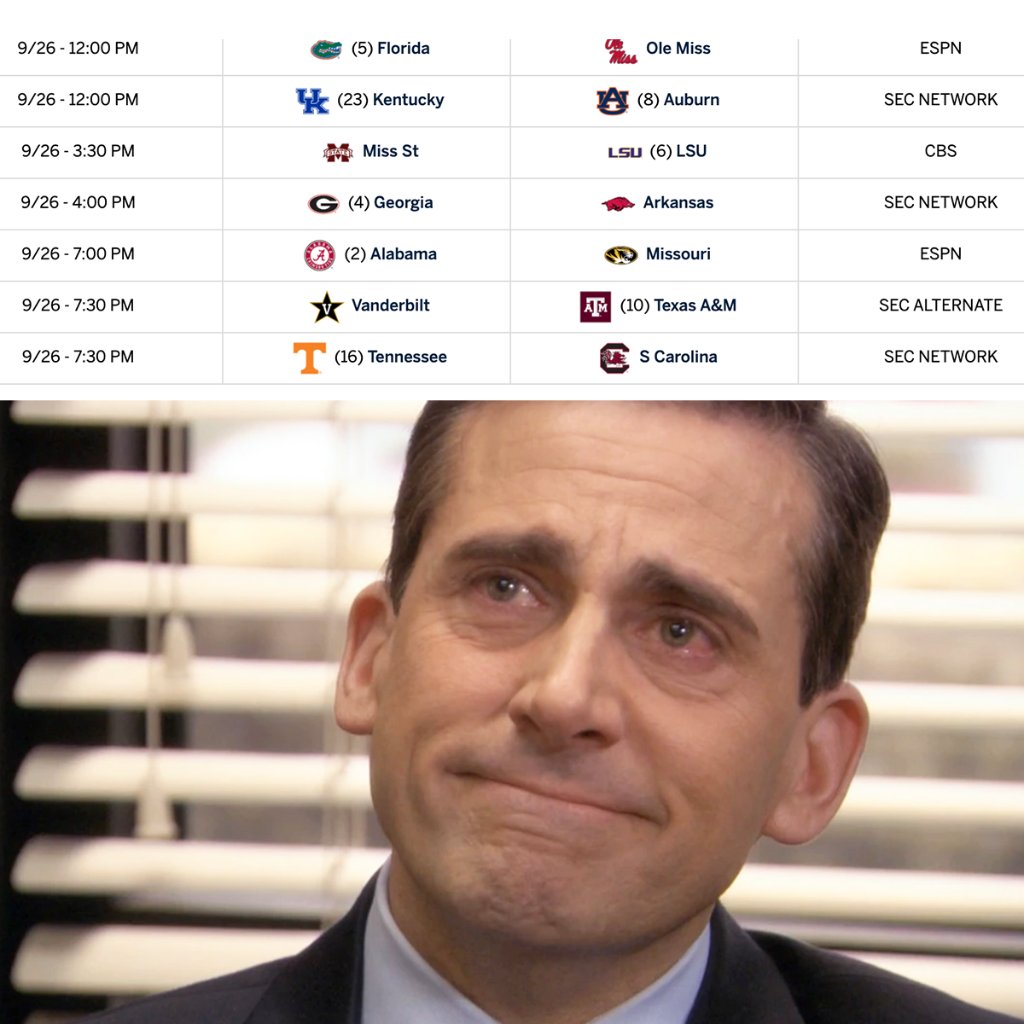 SECNetwork's tweet photo. When you realize it all starts tomorrow. https://t.co/FHuk2LcO48