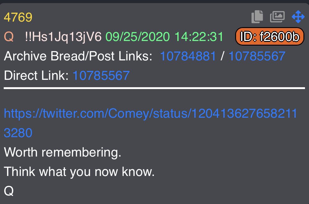 4769 https://twitter.com/Comey/status/1204136276582113280Worth remembering.Think what you now know.Q