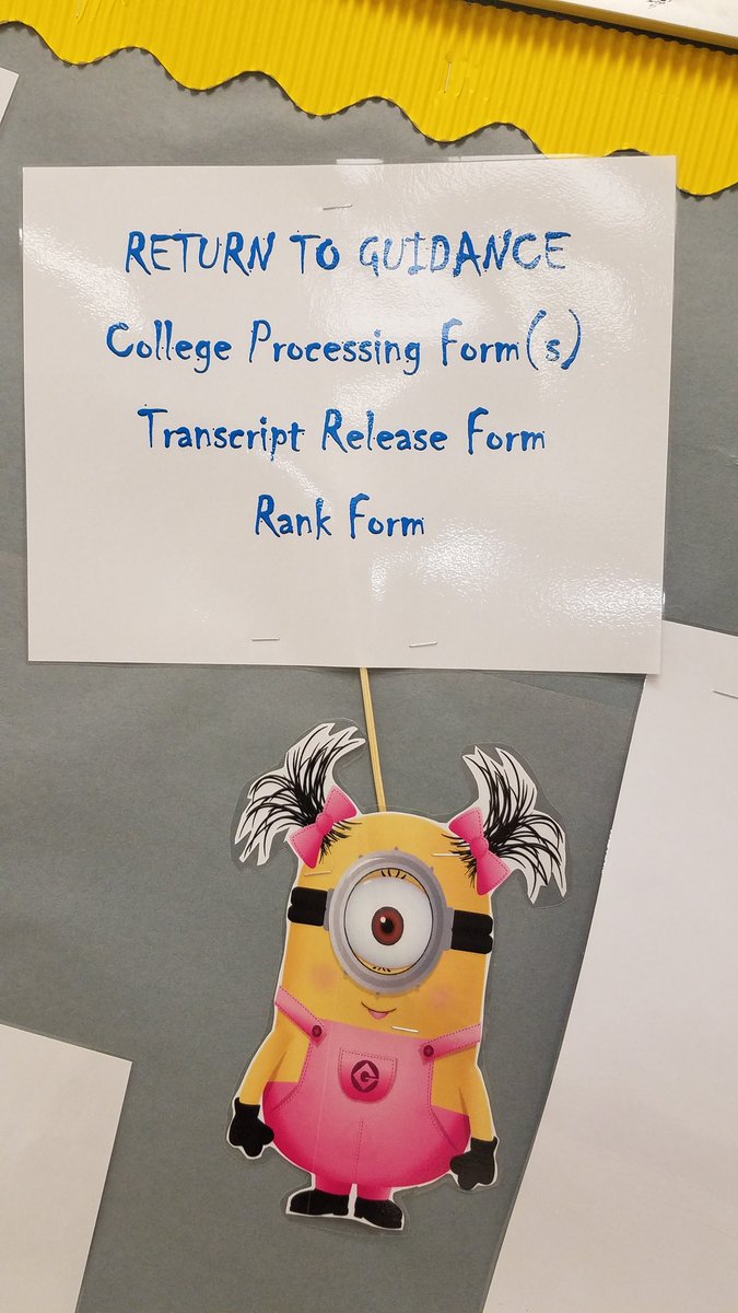 GuidanceTirrell's tweet photo. Hey Seniors! Counselors will see you next week in your PE classes to discuss the "minion" things to do for your #collegeapplicationprocess! #schoolcounselor #classof2021 @rbrhs @Naviance https://t.co/hSjnMYP1Ko