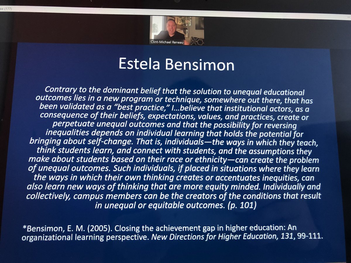 LMercadoLopez's tweet image. Equity scholar and champion @ebensimon is cited in the @csuf panel’s work on equity and empathy. We need to examine our own role in perpetuating educational inequity. #CSUStudentSuccess2020 #CSUStudentSuccessNetwork #CSUStudentReady