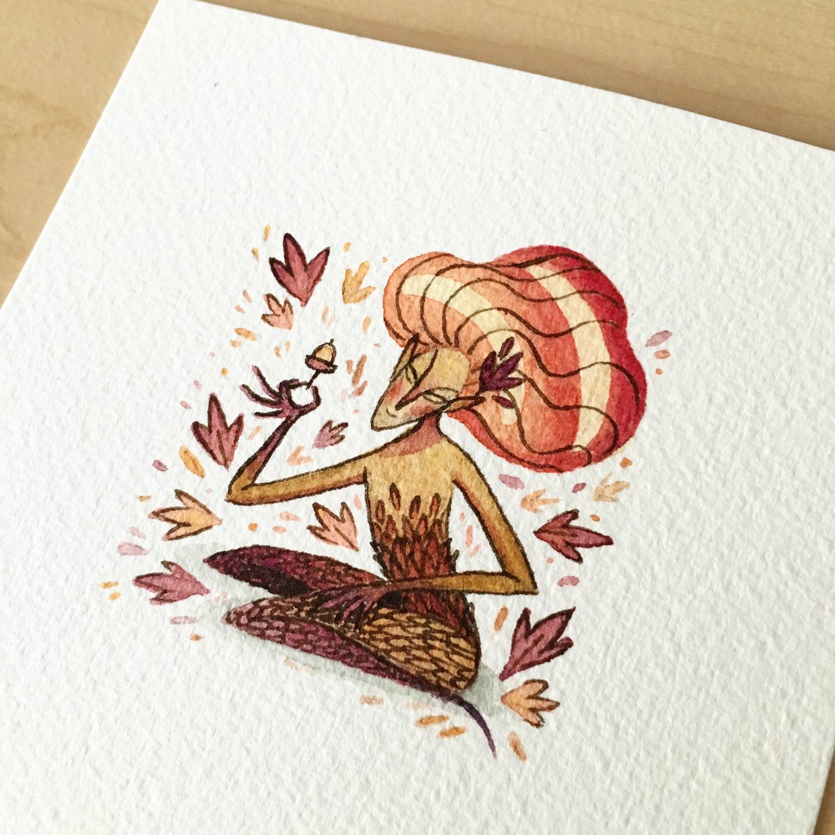 hooraylorraine's tweet photo. π§‘ππTo all my friends in the northern hemisphere, happy (belated) autumnal equinox! πππ§‘ Hereβs a fall fairy I painted a few years back. Enjoy the weather! #watercolorillustration #watercolorillustrator #autumnfairy #fallfairy #kidlitart #kidlitillustration #kidlitartist https://t.co/bqITivFrD4