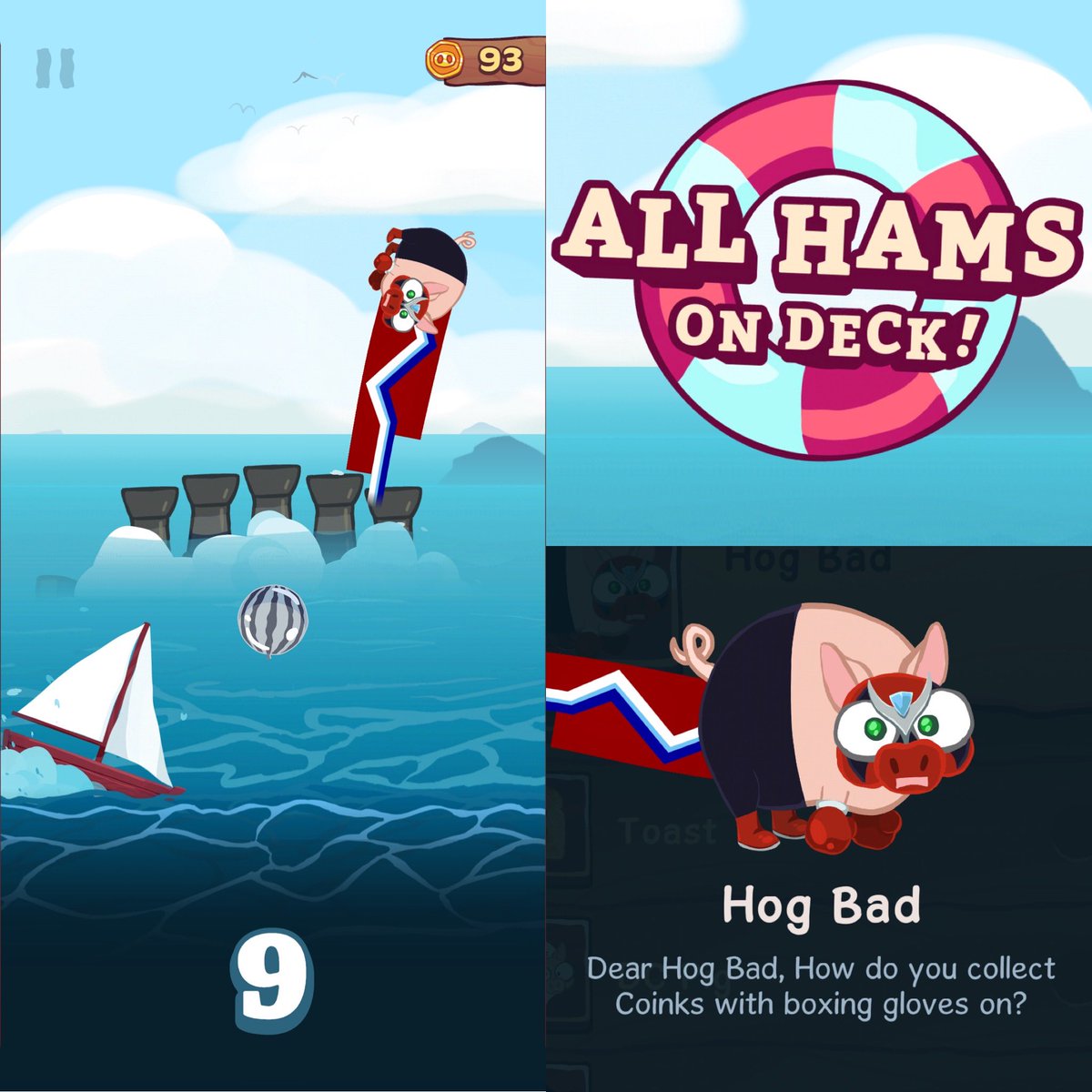 fhqwhpods's tweet photo. For those who might’ve seen @StrongBadActual tweet out: @TBBGCO put out this hilariously addicting mobile game #AllHamsOnDeck! Hearing “I can do it!” come out of this all-too-familiar piggy is just what I need right now! They deserve a pizza! https://t.co/ki2nSuzMYk