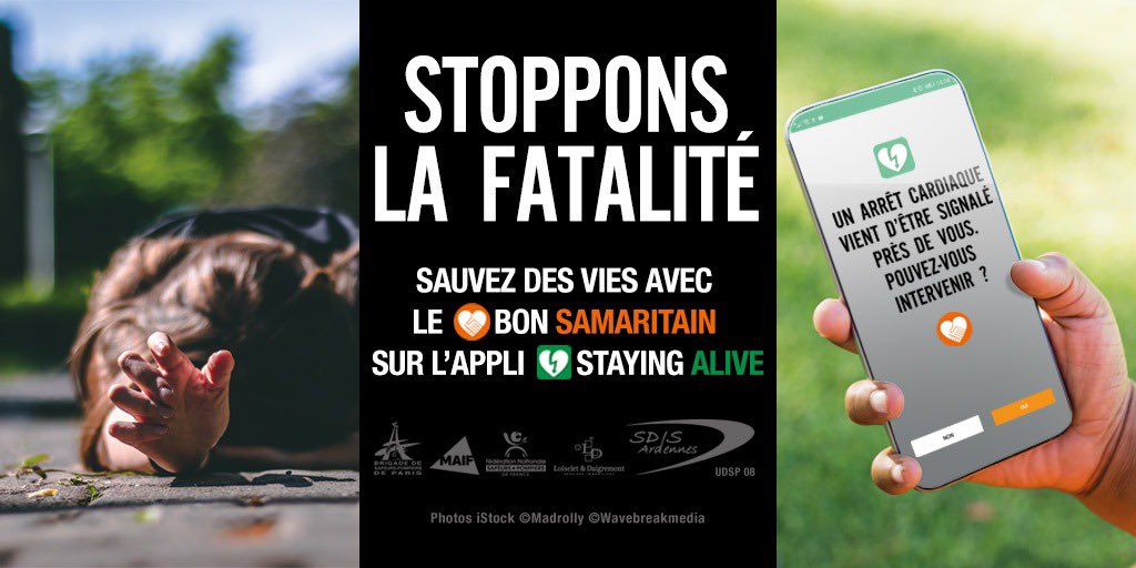 Marc Barrois (@barrois_marc) on Twitter photo Aidez nous à sauver plus de victimes de l’arrêt cardiaque en téléchargeant l’application Staying Alive et en vous inscrivant à la communauté des Bons Samaritains !
Application : Staying Alive
Communauté : Les Bons Samaritains
Mission : Sauver des vies
#arretcardiaque <a href="/udsp08/">UDSP des Ardennes</a> Aidez nous à sauver plus de victimes de l’arrêt cardiaque en téléchargeant l’application Staying Alive et en vous inscrivant à la communauté des Bons Samaritains !
Application : Staying Alive
Communauté : Les Bons Samaritains
Mission : Sauver des vies
#arretcardiaque <a href="/udsp08/">UDSP des Ardennes</a>