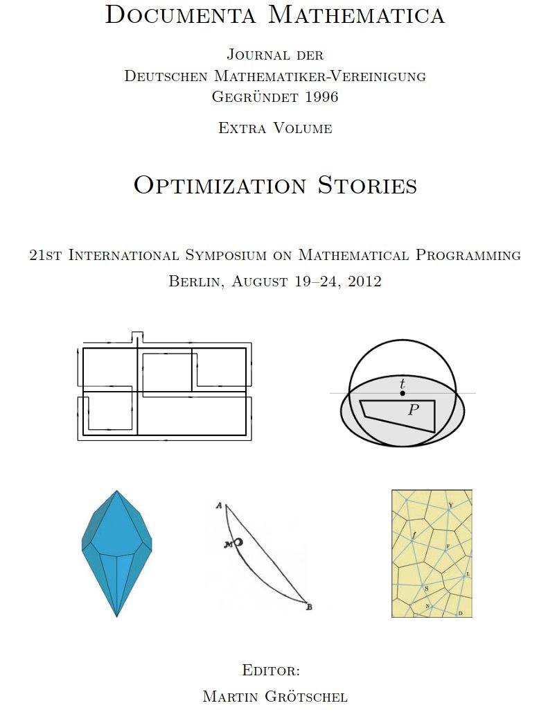 appendens's tweet photo. 📖 Grötschel (2012) Optimization Stories https://t.co/TF5YEE9yCV
👨‍🏫 Martin Grötschel https://t.co/PKIBw0C0pZ https://t.co/NwPCyO5Qkh