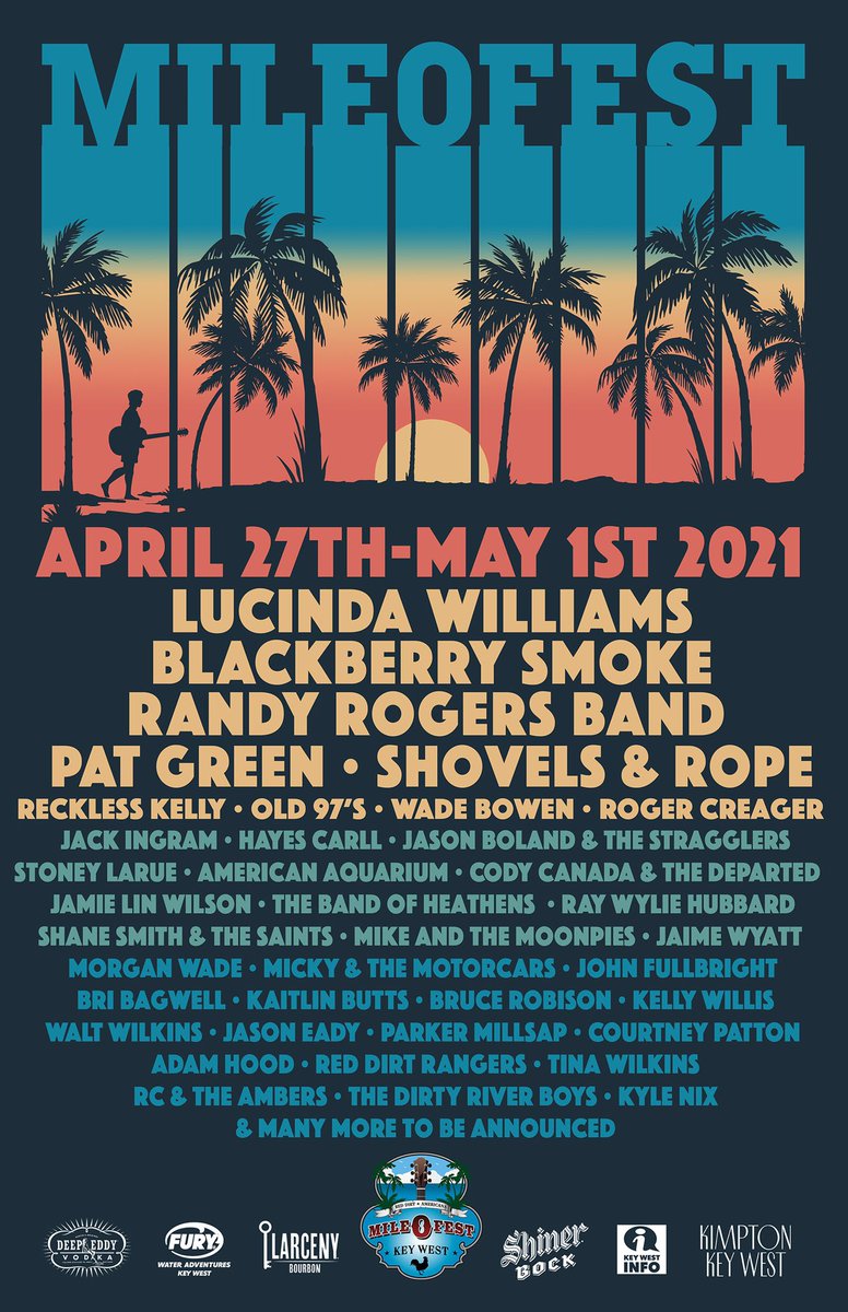 WE’RE GOING TO KEY WEST!
So excited to be part of this incredible lineup. Head to the <a href="/Mile0Fest/">Mile 0 Fest Key West</a> website for all the deets!