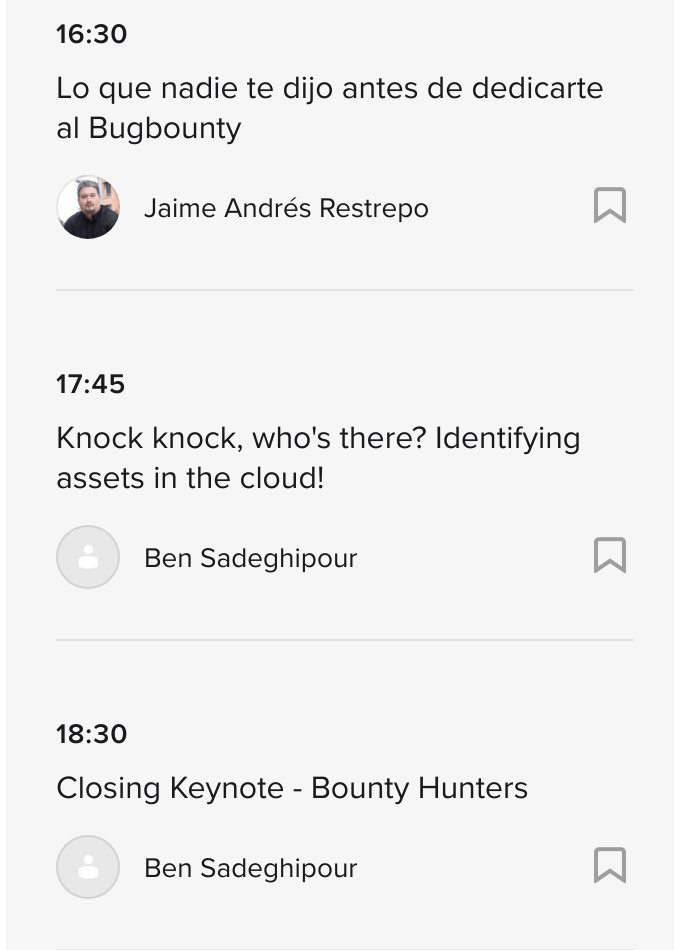 BugBountyArg's tweet image. No te pierdas las charlas de @dragonjar y de @NahamSec en el bug bounty space! #Ekoparty #eko2020 #Pwndemic #bugbountytips #BugBounty