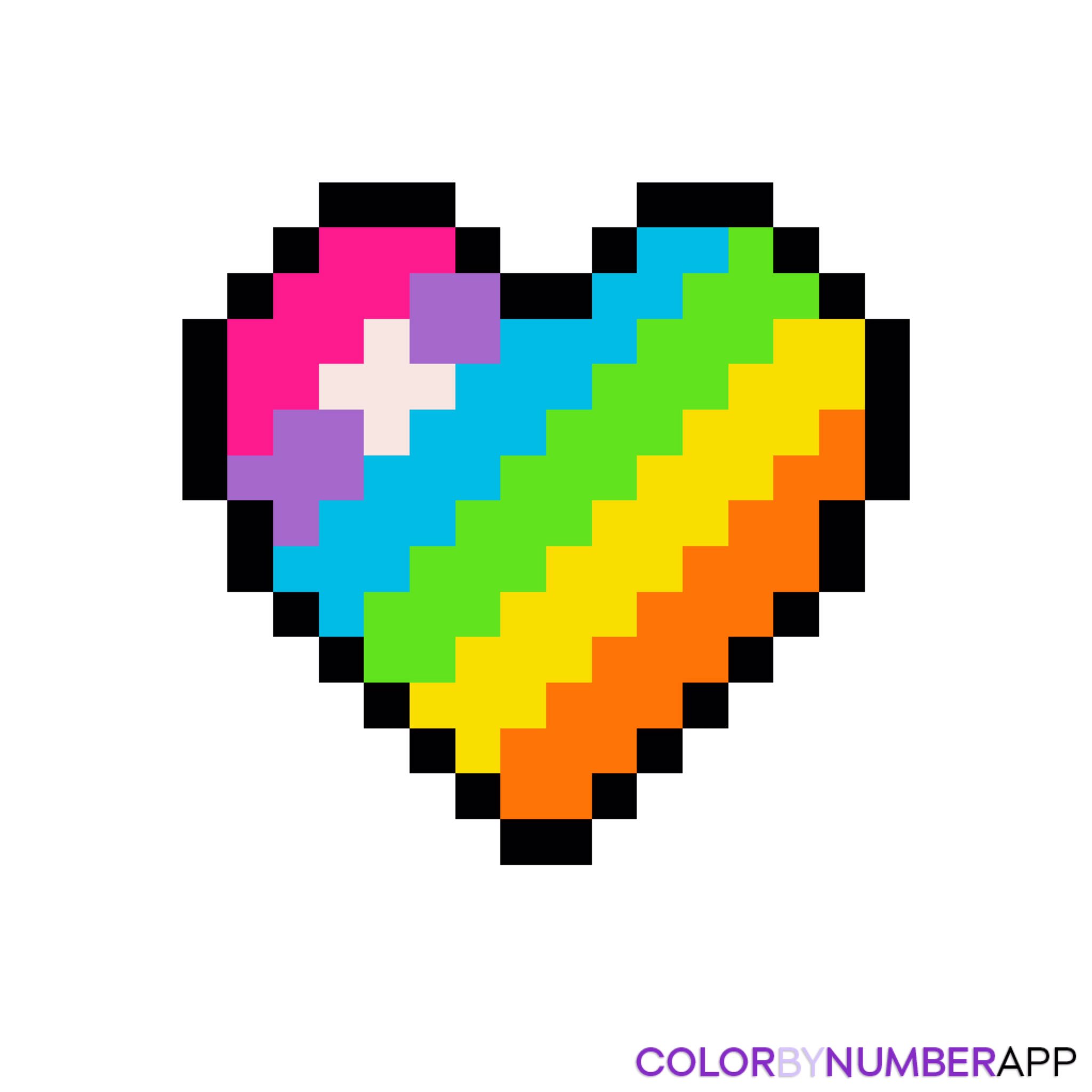 Пиксельное сердце Радуга