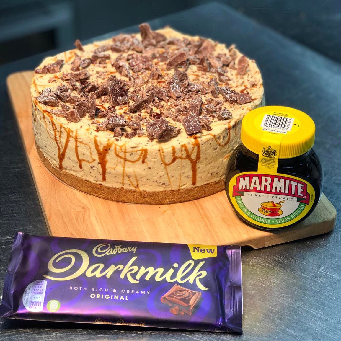 Love it or Hate it, we have made a <a href="/CadburyUK/">Cadbury UK</a> Dark Milk Chocolate and <a href="/marmite/">Marmite</a> Cheesecake ! #loveit #hateit #tryit #merkinsfarmcafe <a href="/daveberry_tweet/">Dave Berry</a>