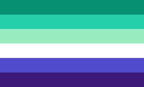 i really like the 6-stripe variant:• it sets it apart from the 7 (or simplified 5) stripe lesbian flag. • there are six stripes in the rainbow flag, originally associated with gay people in the first place, so it would be more immediately recognizable as a “gay man’s flag”.