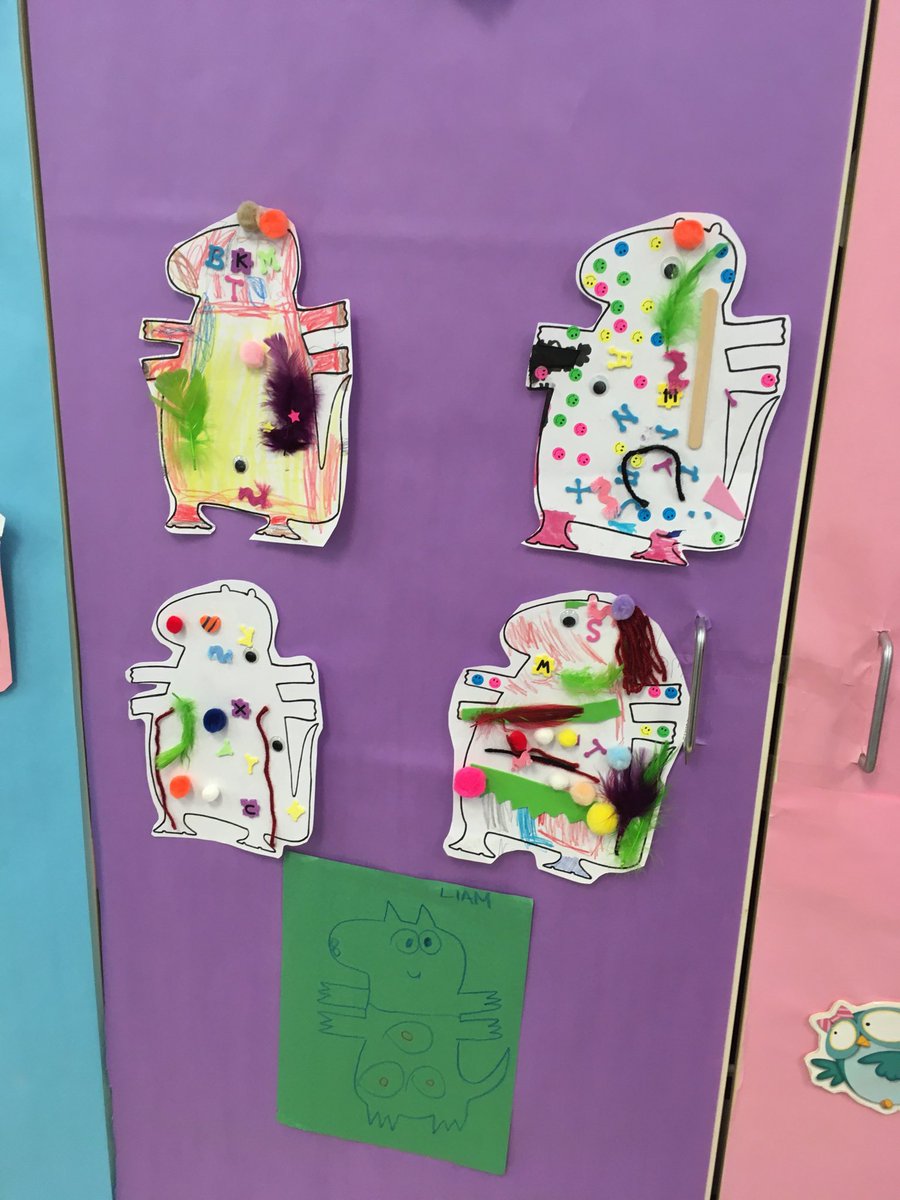 ASteeleKinder's tweet photo. International Literacy Day - Reading Response- The Day the Monster Came to School. https://t.co/VE9TRndXHW