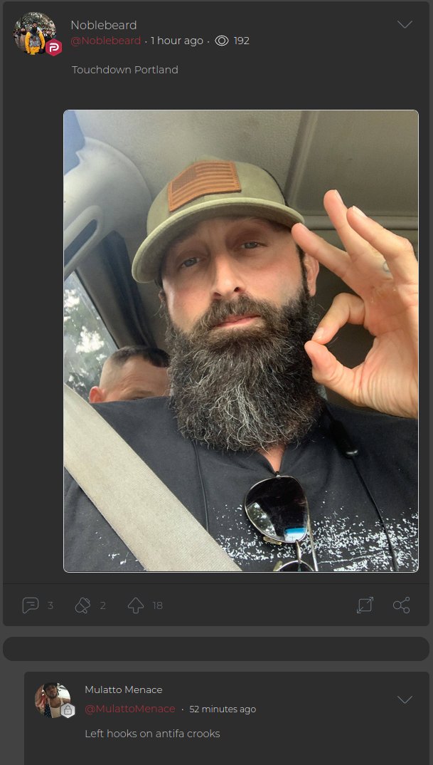 Just arriving in PDX, North Carolina Proud Boys hate group member Jeremy Bertino supports mass political murder by fascist dictators like Augusto Pinochet ( https://twitter.com/search?q=from%3Arosecityantifa%20pinochet&src=typed_query), but he gets a bit shy if asked about his "Right Wing Death Squads" swag  https://twitter.com/IwriteOK/status/1219259483509026818